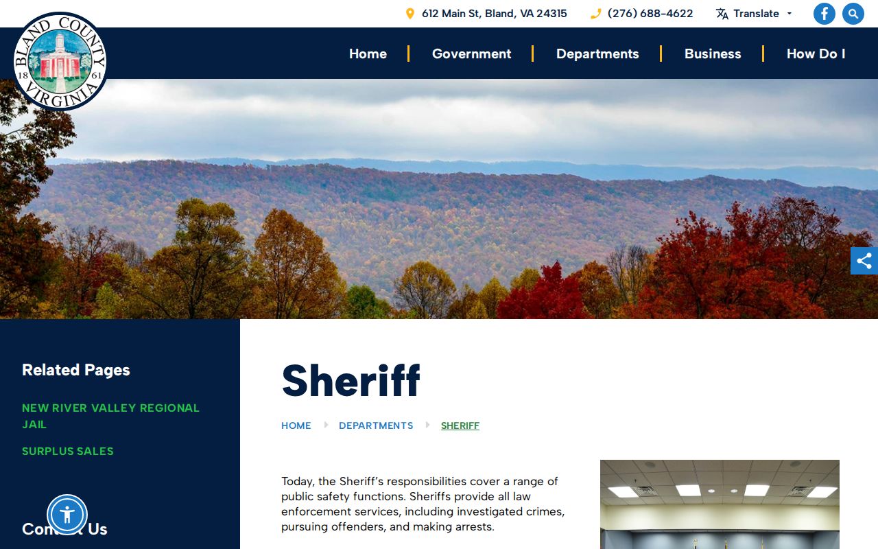 Bland County Sheriff official arrest-record source