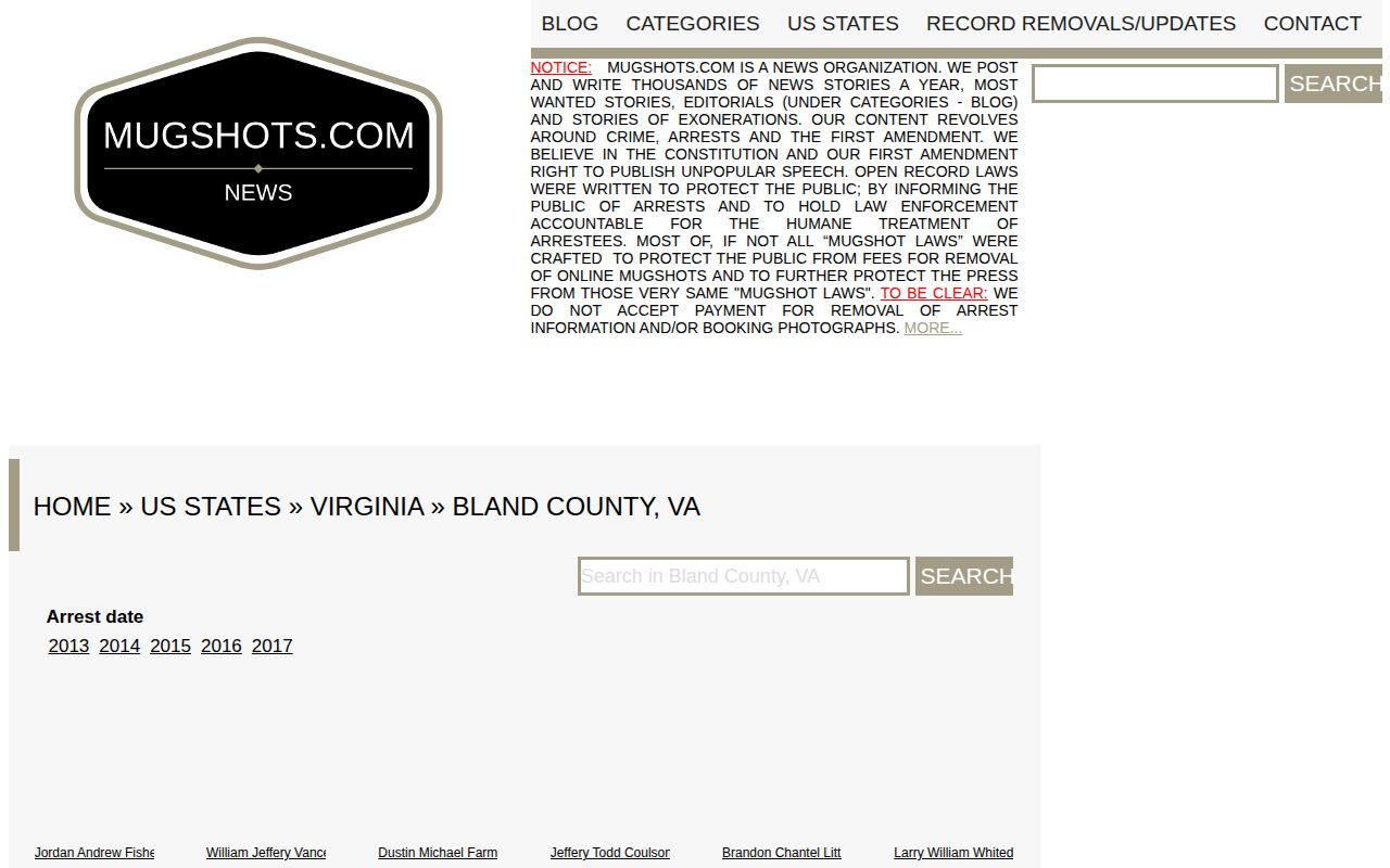 Bland County third-party mugshot publisher category